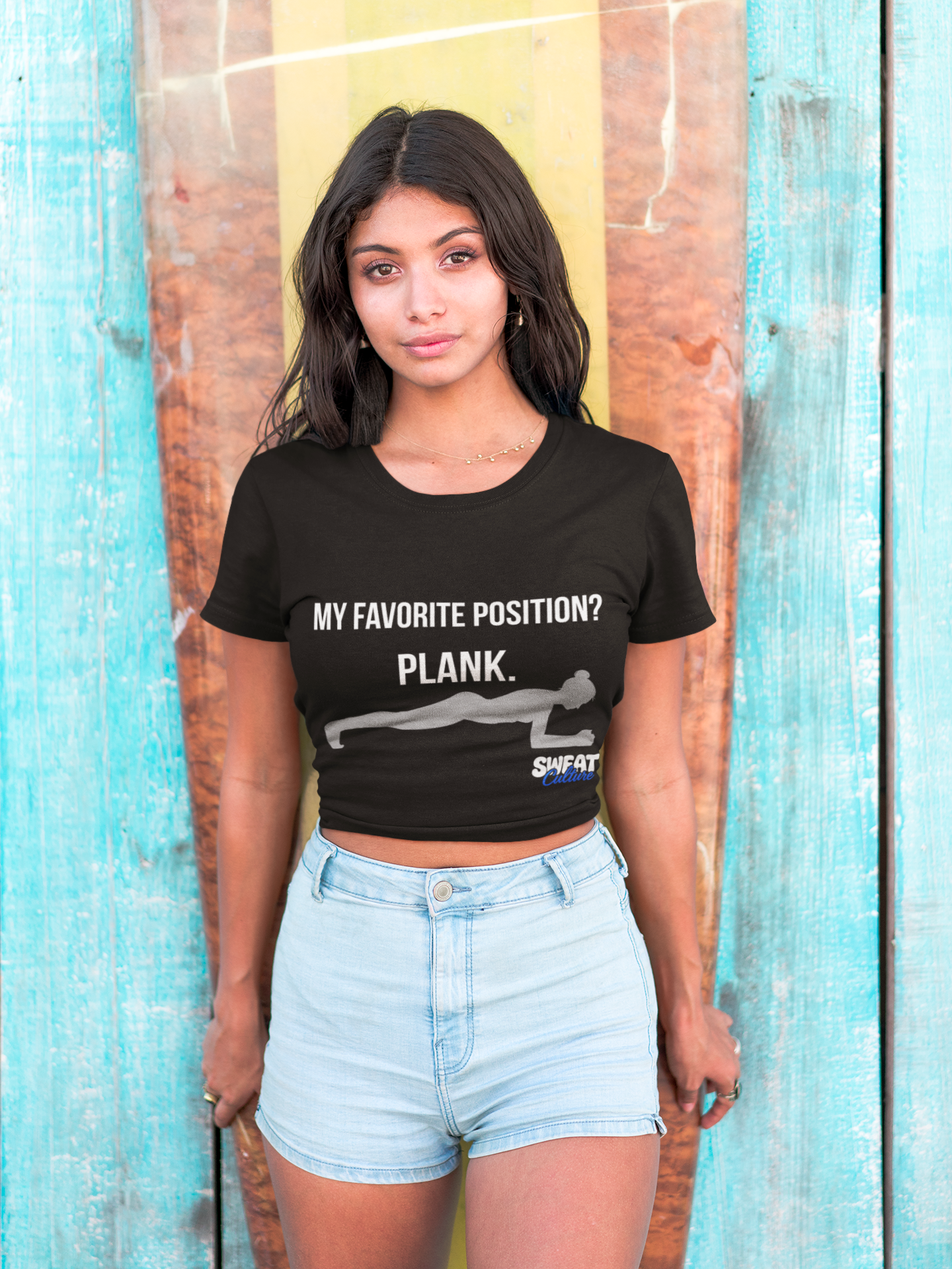 My Favorite Position? Plank Crop Tee